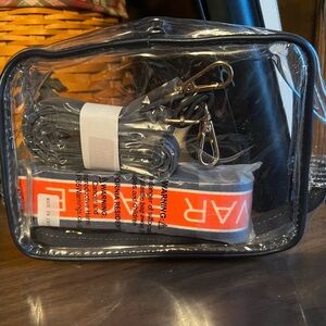 Clear War Eagle Crossbody Bag with Removable Straps - Navy Trim